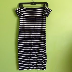 Striped Strapless Bodycon Dress